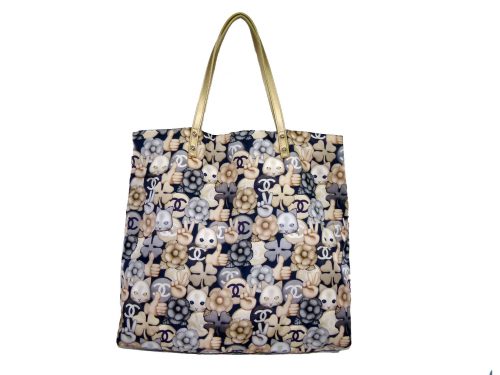 Chanel 23416809 Limited Edition Soft Nylon Cat Design Shopping Tote-0