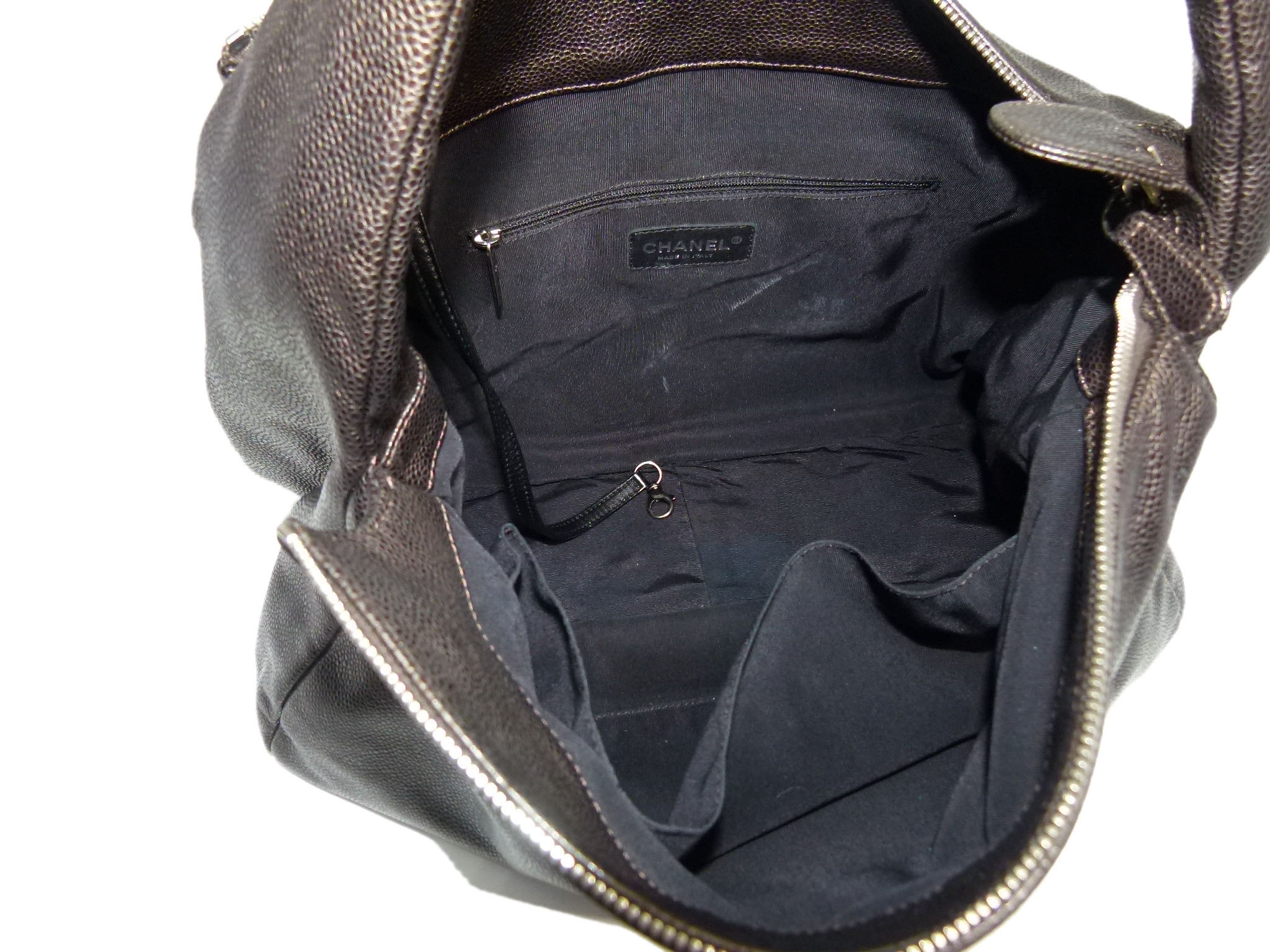 Chanel 13047107 Glazed Calf Leather Aged Ruthenium Hardware Large Hobo Bag -33435 Chanel 13047107 Glazed Calf Leather Aged Ruthenium Hardware Large Hobo Bag -33435