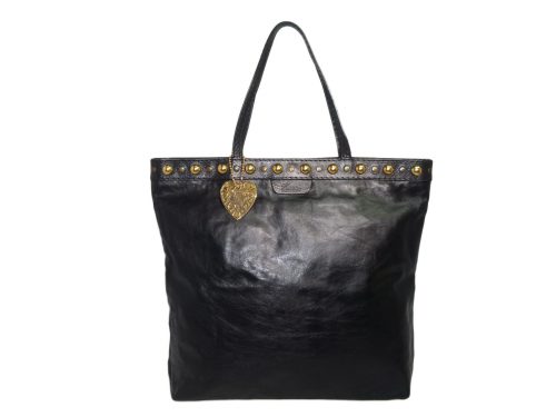 Gucci 208940 Black Leather Babouska Studs Medium Tote Bag-0