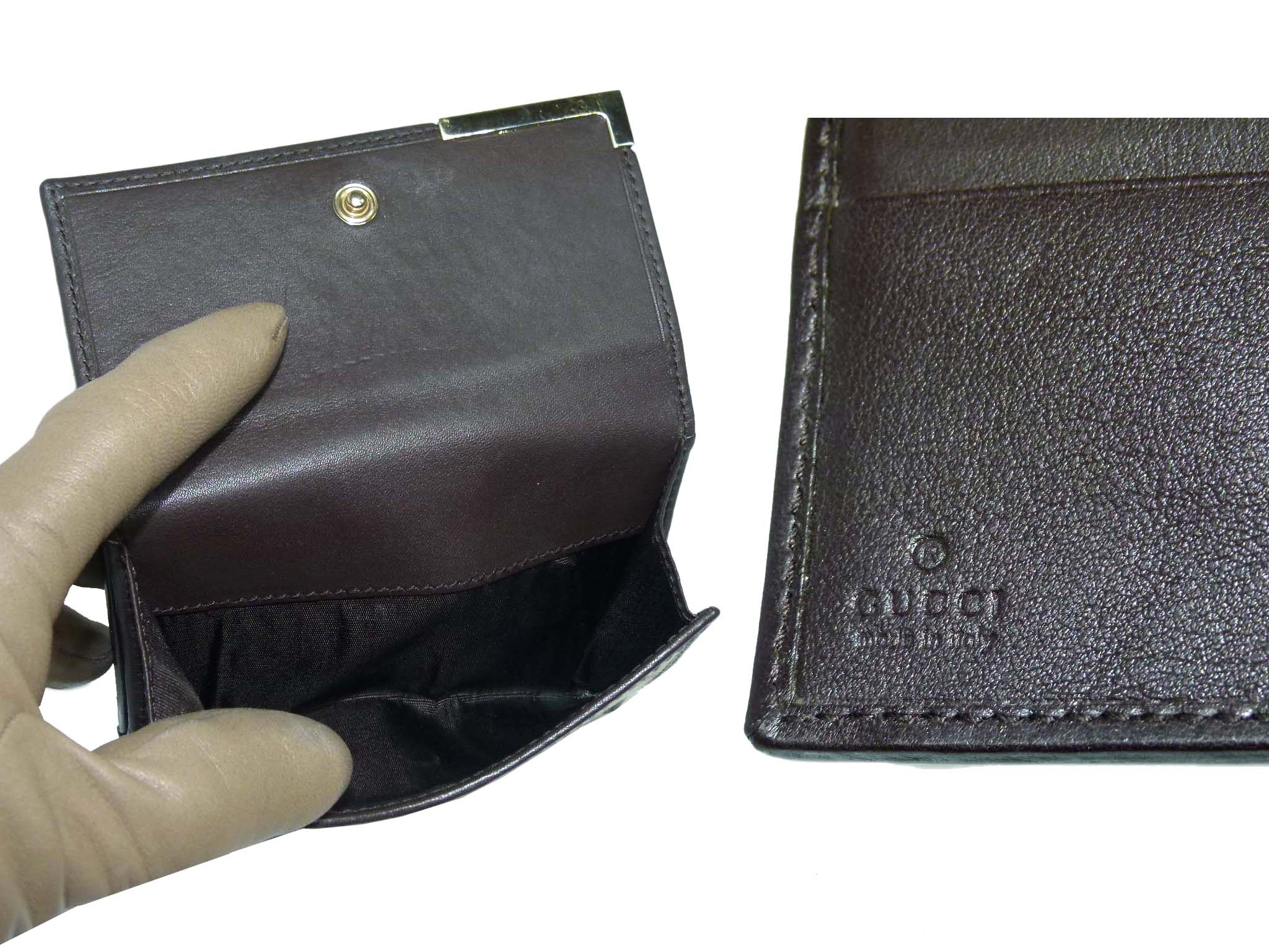 Gucci 257015 Gold Metal Plate Original GG French Flap Wallet-33667 Gucci 257015 Gold Metal Plate Original GG French Flap Wallet-33667