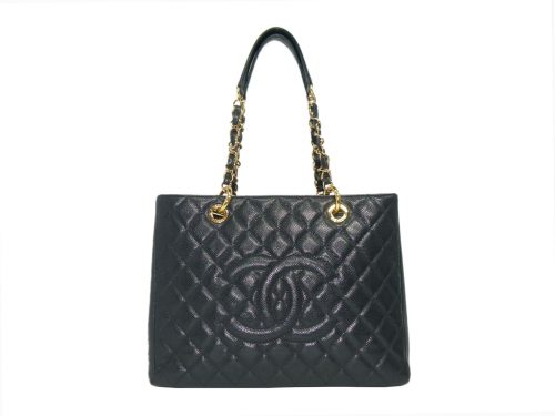 Chanel 14741100 Black Caviar Grand Shopping Tote Gold Hardware-0