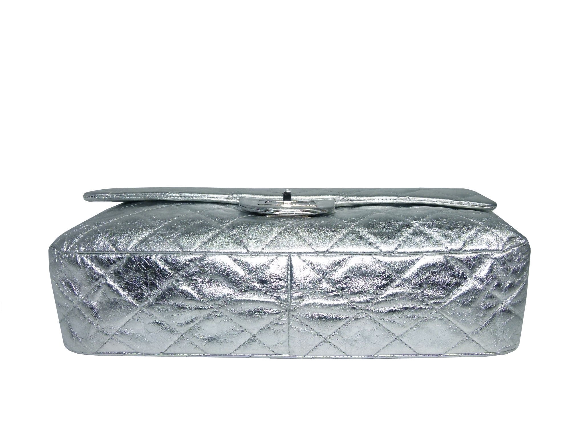 Chanel 11623242 Metallic Silver 2.55 Reissue- 227 Maxi Silver-tone Hardware Flap Bag-34001 Chanel 11623242 Metallic Silver 2.55 Reissue- 227 Maxi Silver-tone Hardware Flap Bag-34001