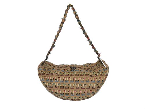 Chanel 23516113 Beige/ Tan Coco Cuba Woven Tweed Metallic Hobo Large / Backpack Large -0
