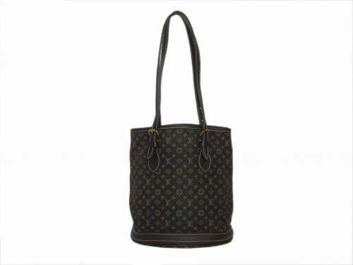 Louis Vuitton M95226 Brown Monogram Mini Lin Bucket PM Tote/ Shoulder Bag (FL0076)-0