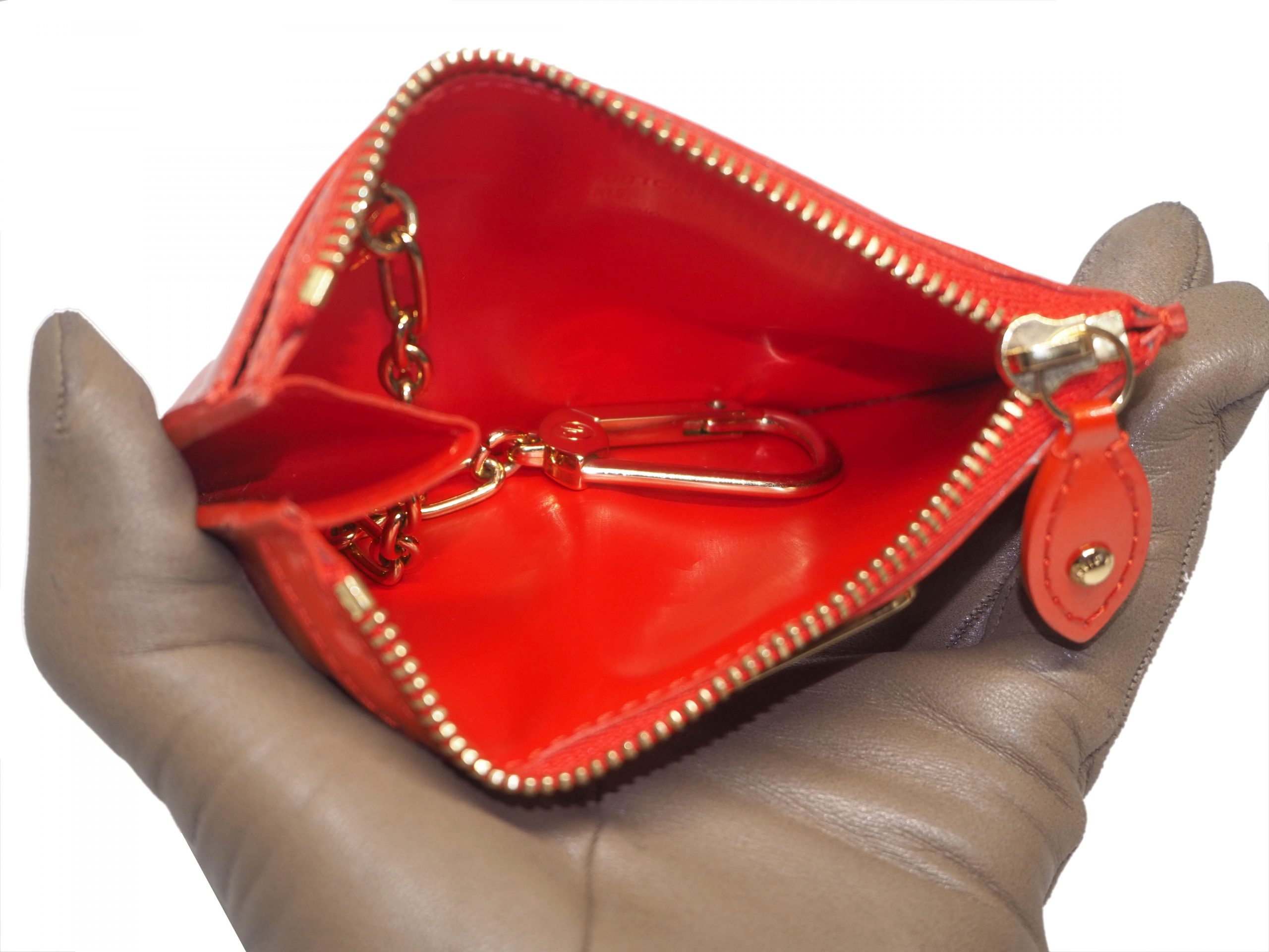 Louis Vuitton M93638 Monogram Vernis Orange Pochette Cles / Key Holder (CA1019)-35039 Louis Vuitton M93638 Monogram Vernis Orange Pochette Cles / Key Holder (CA1019)-35039