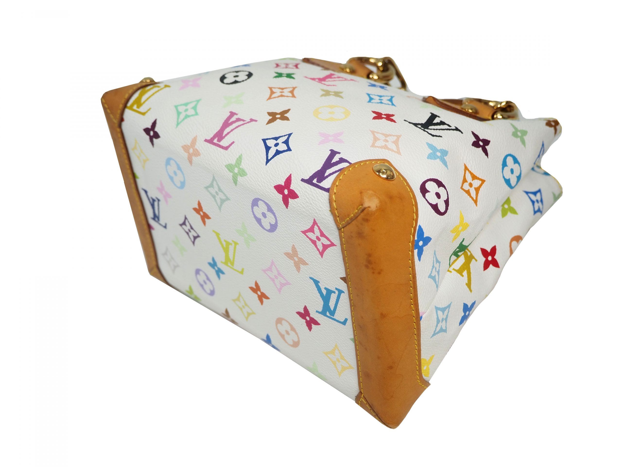 Louis Vuitton M40047 Monogram Multicolor White Audra Tote Handbag-35026 Louis Vuitton M40047 Monogram Multicolor White Audra Tote Handbag-35026