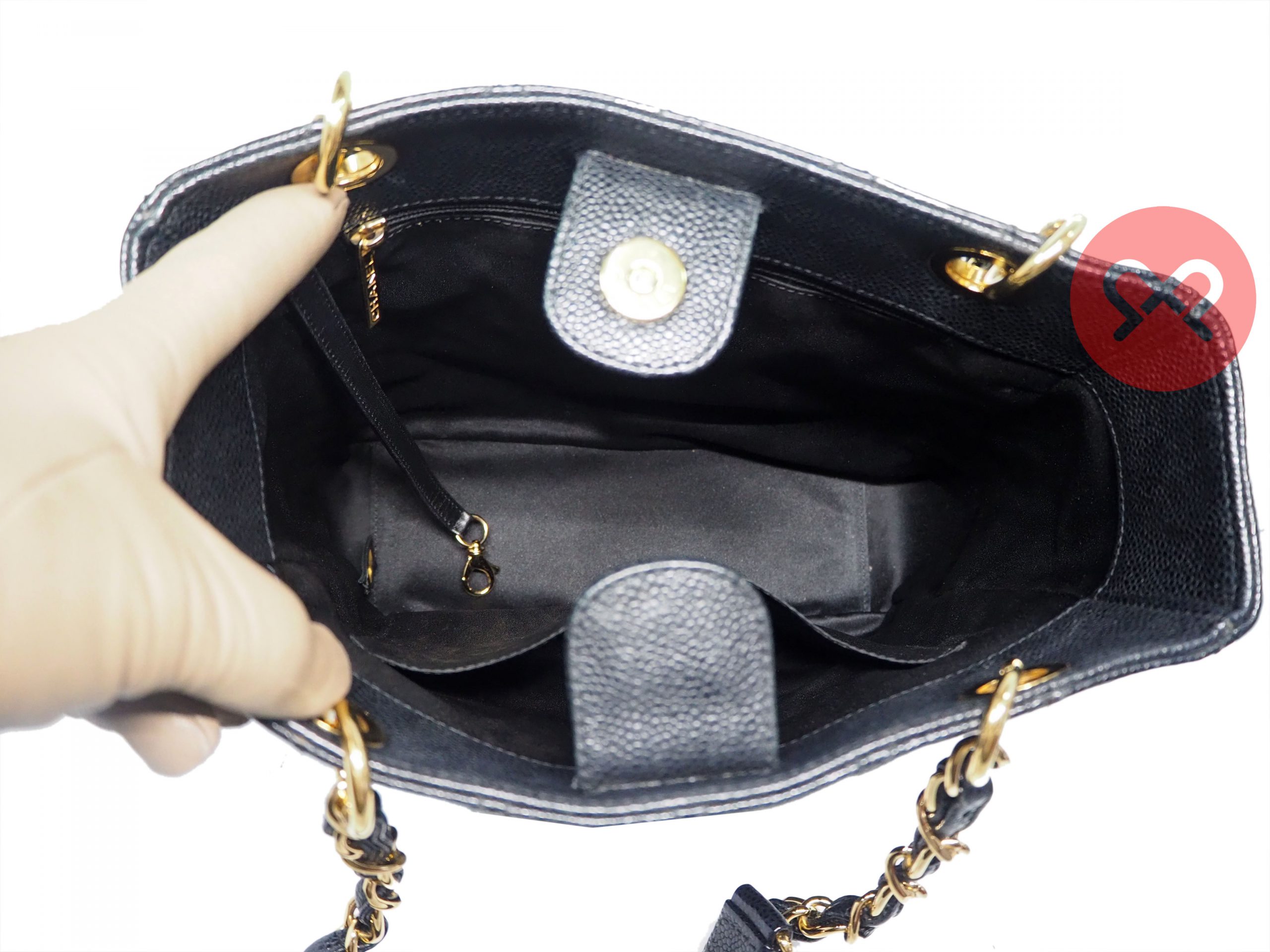 Chanel 15060694 Black Caviar Classic Petit Shopping Tote with " 31 Rue Cambon" on Gold Hardware-35682 Chanel 15060694 Black Caviar Classic Petit Shopping Tote with " 31 Rue Cambon" on Gold Hardware-35682