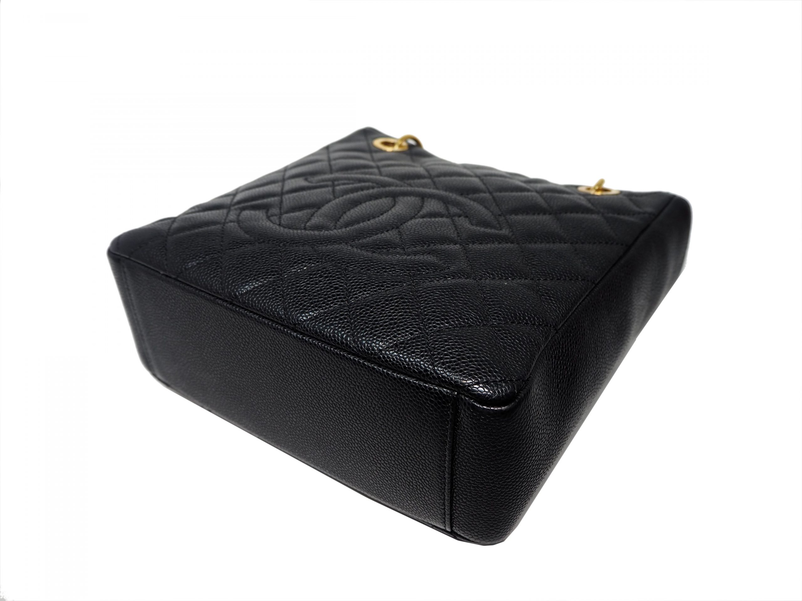 Chanel 15060694 Black Caviar Classic Petit Shopping Tote with " 31 Rue Cambon" on Gold Hardware-35680 Chanel 15060694 Black Caviar Classic Petit Shopping Tote with " 31 Rue Cambon" on Gold Hardware-35680