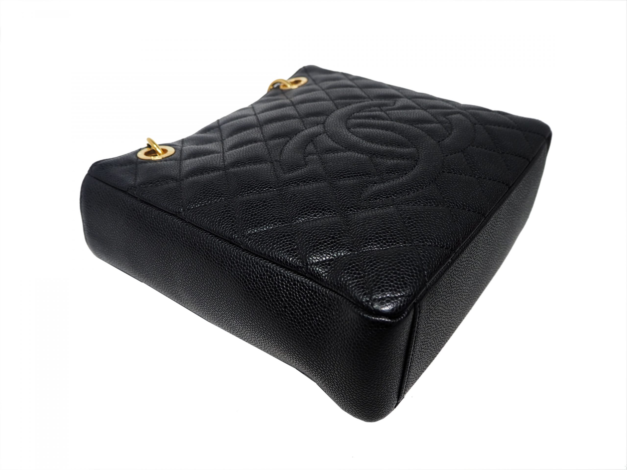 Chanel 15060694 Black Caviar Classic Petit Shopping Tote with " 31 Rue Cambon" on Gold Hardware-35681 Chanel 15060694 Black Caviar Classic Petit Shopping Tote with " 31 Rue Cambon" on Gold Hardware-35681