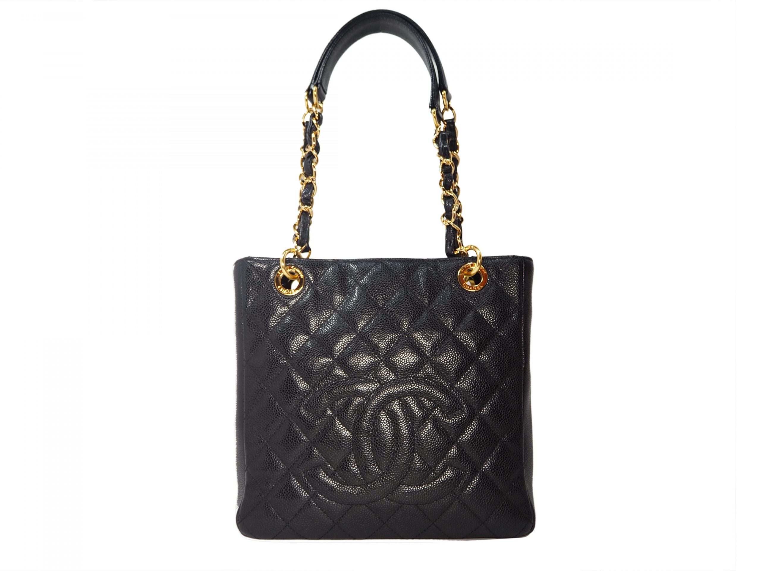 Chanel 15060694 Black Caviar Classic Petit Shopping Tote with " 31 Rue Cambon" on Gold Hardware-0 Chanel 15060694 Black Caviar Classic Petit Shopping Tote with " 31 Rue Cambon" on Gold Hardware-0