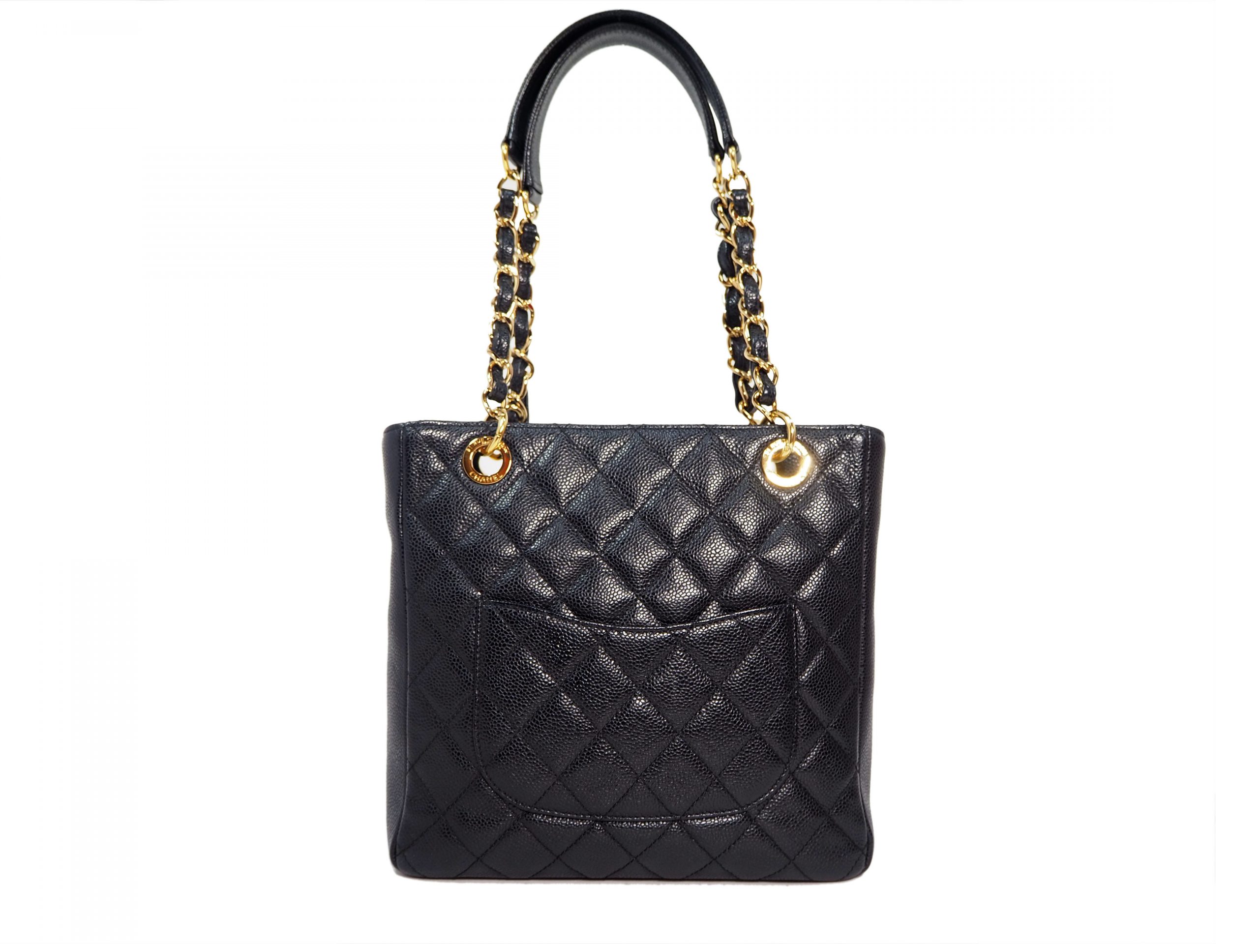 Chanel 15060694 Black Caviar Classic Petit Shopping Tote with " 31 Rue Cambon" on Gold Hardware-35676 Chanel 15060694 Black Caviar Classic Petit Shopping Tote with " 31 Rue Cambon" on Gold Hardware-35676
