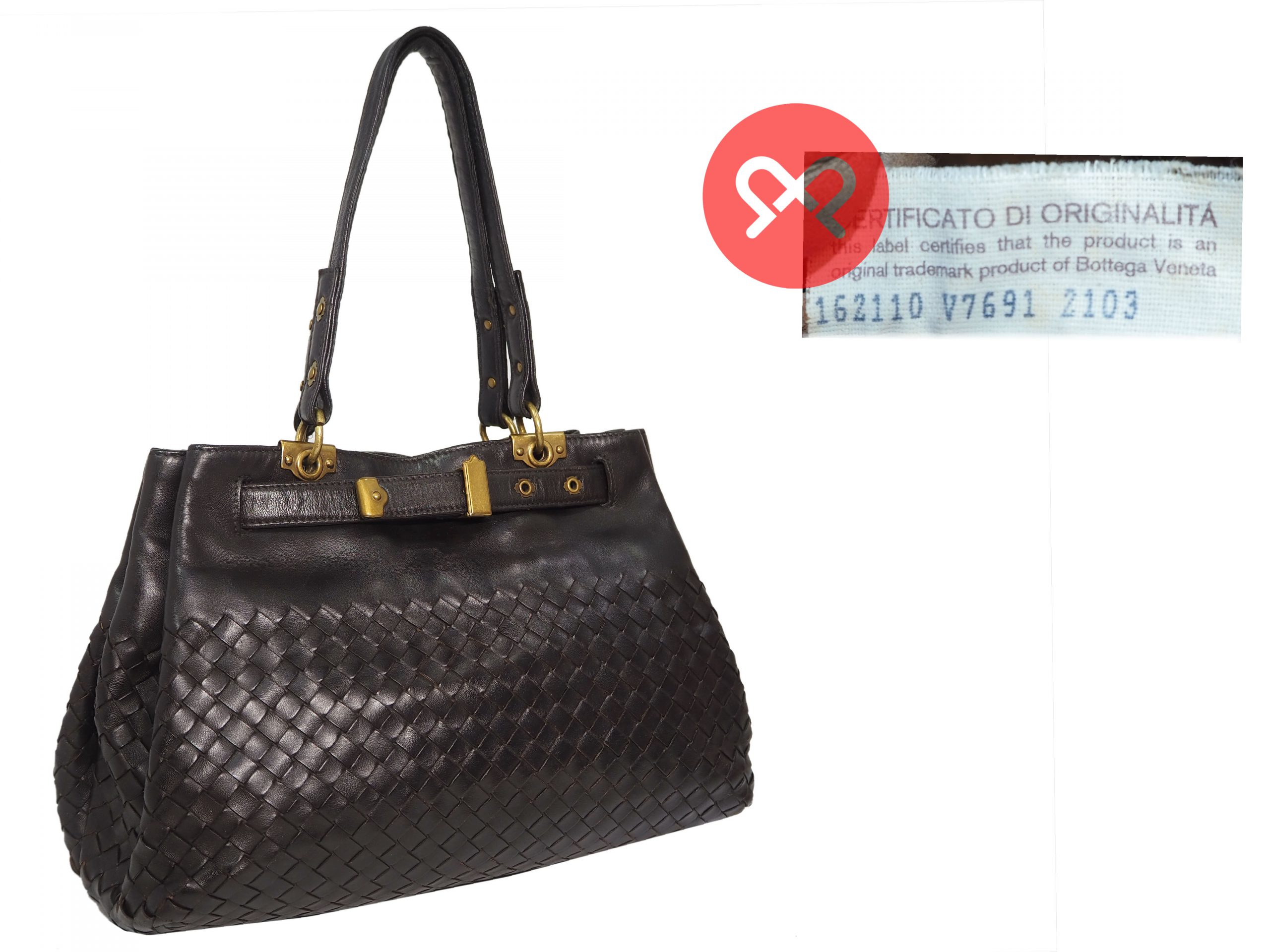 Bottega Veneta 162110 Brown Intrecciato Top Handle Two Compartment Small Tote -35795 Bottega Veneta 162110 Brown Intrecciato Top Handle Two Compartment Small Tote -35795