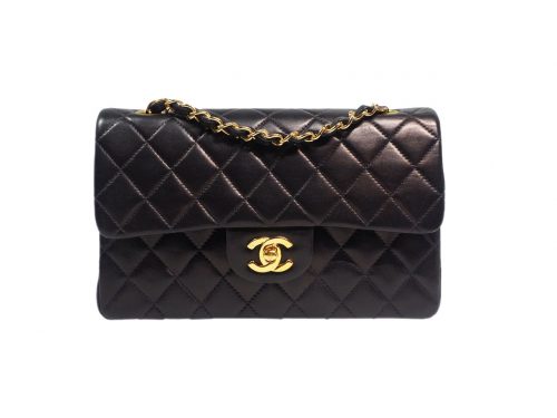 Chanel 6432992 Vintage Black Lambskin Medium Classic Gold Hardware-0