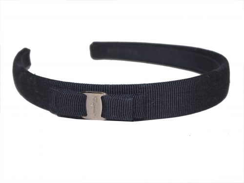 Ferragamo Signature Classic Navy Blue Vara Bow Hair/ Headband -0
