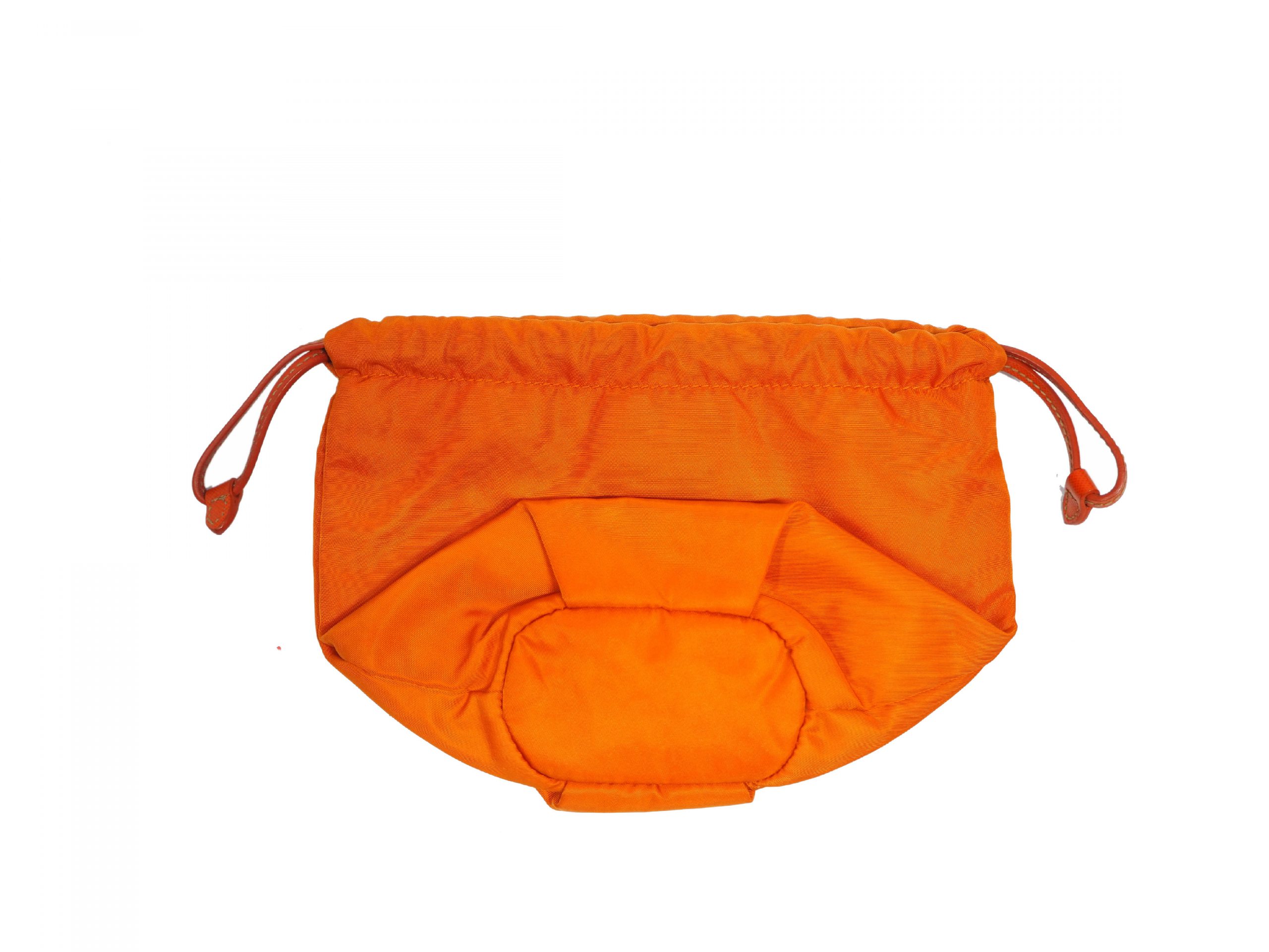 Prada 1N1535 Papaya Orange Nylon Tessuto Drawstring Pouch -35938 Prada 1N1535 Papaya Orange Nylon Tessuto Drawstring Pouch -35938