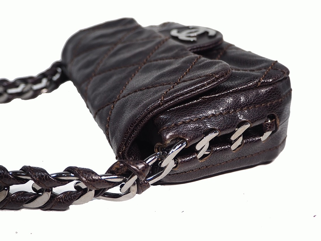 Chanel 11663060 Dark Brown Aged Caviar Modern Chain Flap Mini Bag-36157 Chanel 11663060 Dark Brown Aged Caviar Modern Chain Flap Mini Bag-36157