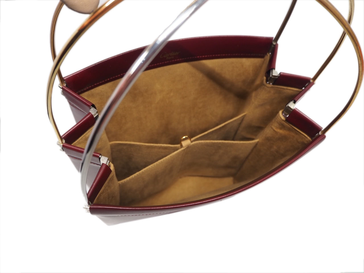 Cartier Burgundy Red Calf Leather Signature Tri-Color Trinity Bag- Large -36858 Cartier Burgundy Red Calf Leather Signature Tri-Color Trinity Bag- Large -36858
