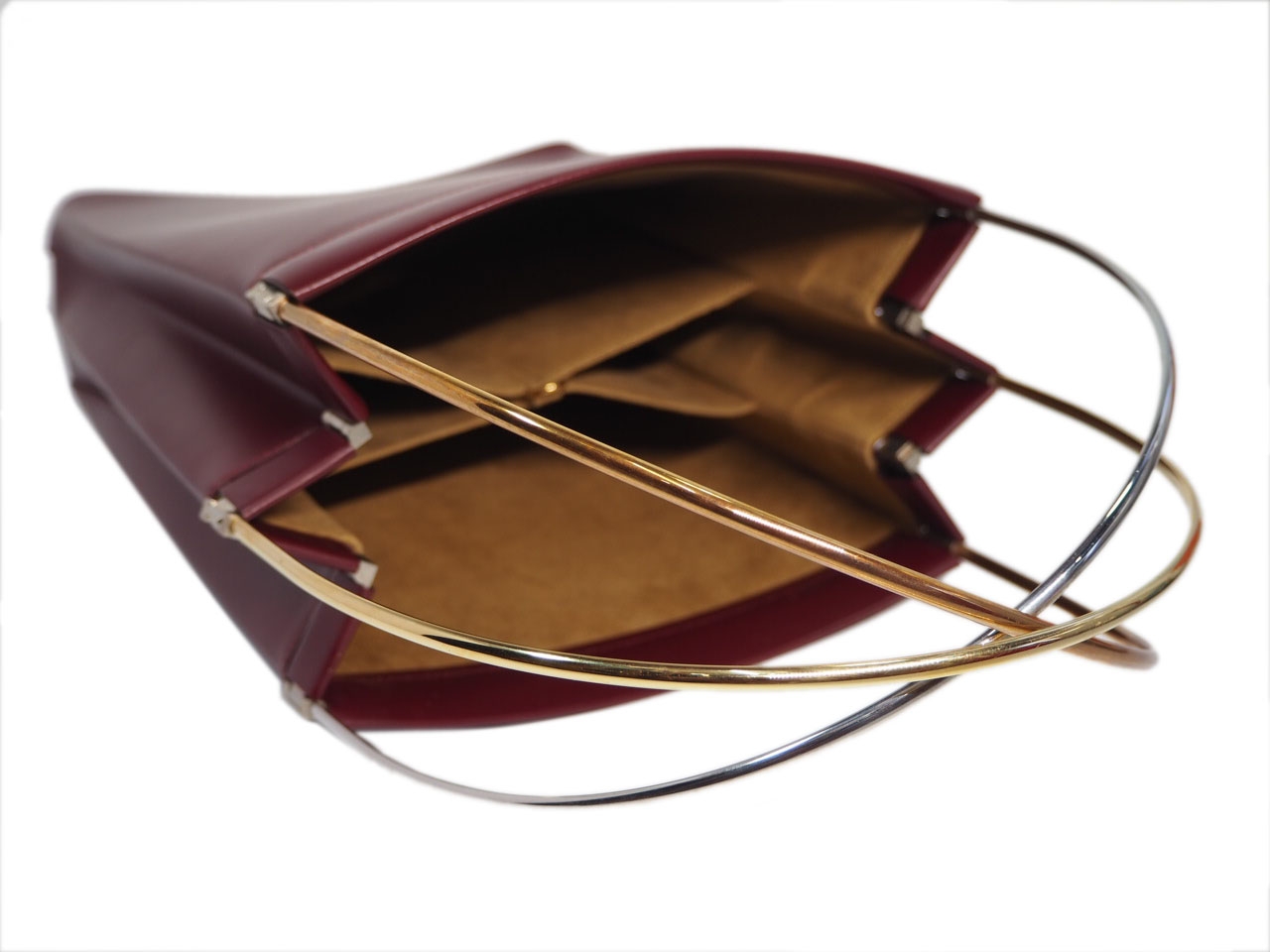 Cartier Burgundy Red Calf Leather Signature Tri-Color Trinity Bag- Large -36853 Cartier Burgundy Red Calf Leather Signature Tri-Color Trinity Bag- Large -36853