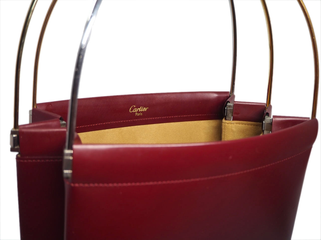 Cartier Burgundy Red Calf Leather Signature Tri-Color Trinity Bag- Large -36854 Cartier Burgundy Red Calf Leather Signature Tri-Color Trinity Bag- Large -36854
