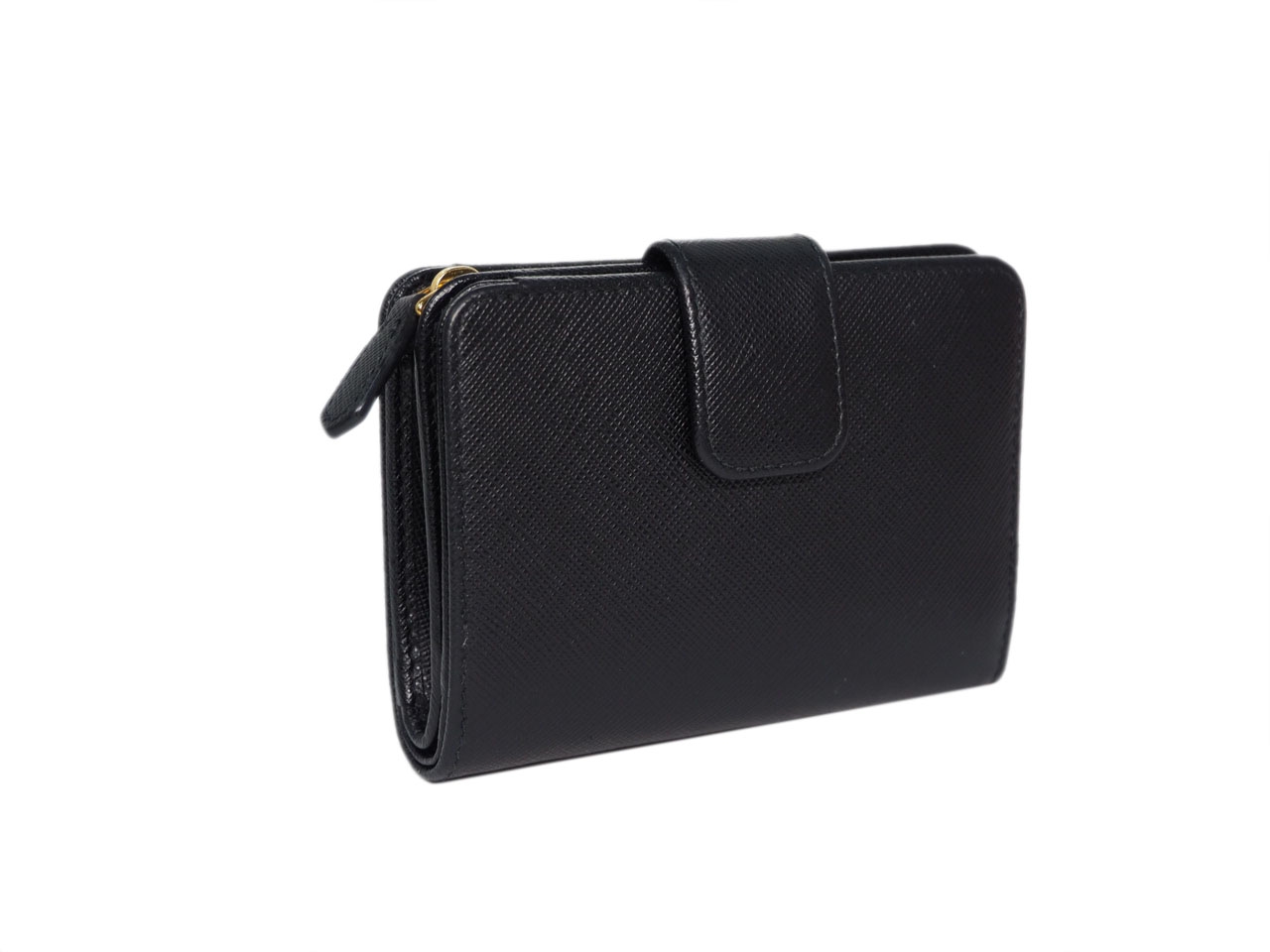 Prada 1ML018 Black Small Saffiano Leather Wallet-37230 Prada 1ML018 Black Small Saffiano Leather Wallet-37230