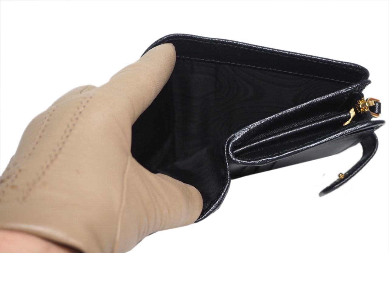 Prada 1ML018 Black Small Saffiano Leather Wallet-37236 Prada 1ML018 Black Small Saffiano Leather Wallet-37236
