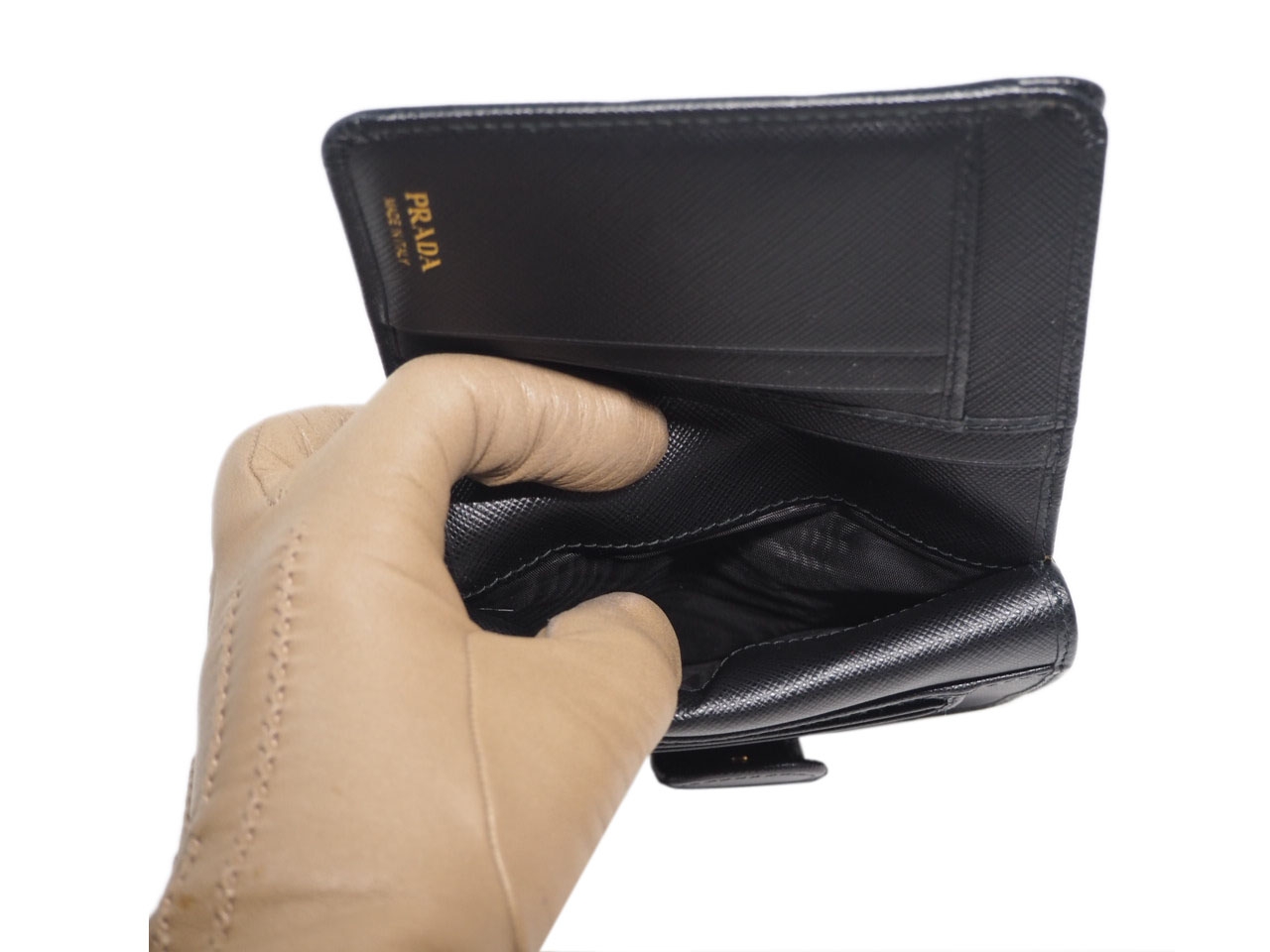 Prada 1ML018 Black Small Saffiano Leather Wallet-37237 Prada 1ML018 Black Small Saffiano Leather Wallet-37237