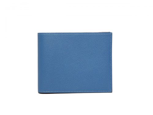 Hermes Blue Swift Citizen Twill Compact Wallet A Stamp-37145