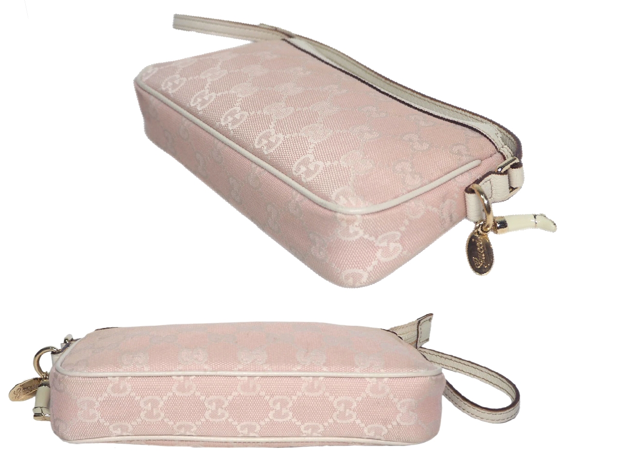 Gucci 154432 Pink GG with Signature Shoes Charm Detail Handbag-38339 Gucci 154432 Pink GG with Signature Shoes Charm Detail Handbag-38339