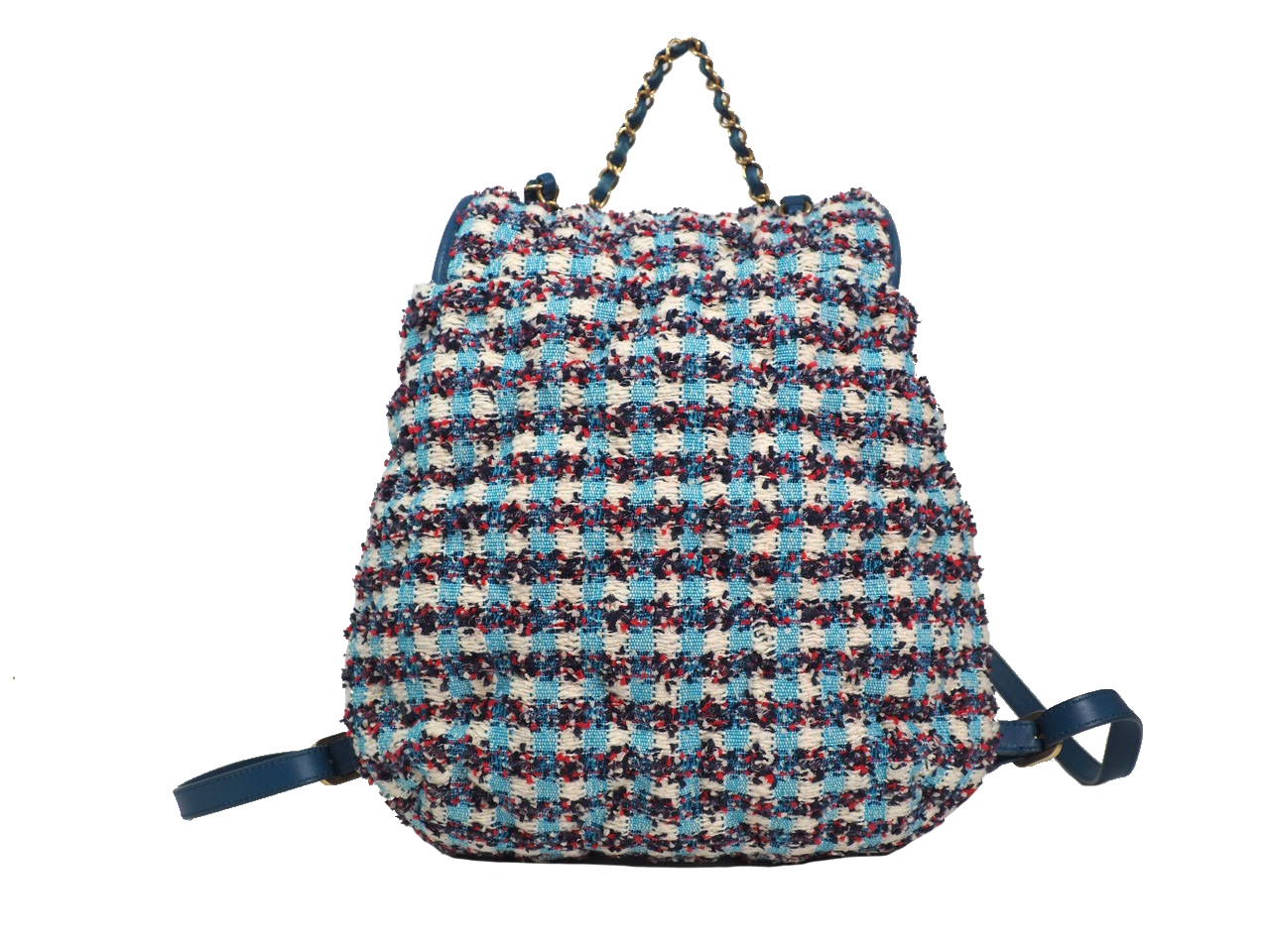 Chanel Cuba Cruise Multicolored Tweed Turqoise Blue/ White/ Red Medium Backpack Gold Hardware-38078 Chanel Cuba Cruise Multicolored Tweed Turqoise Blue/ White/ Red Medium Backpack Gold Hardware-38078