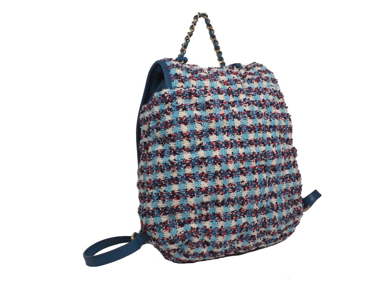 Chanel Cuba Cruise Multicolored Tweed Turqoise Blue/ White/ Red Medium Backpack Gold Hardware-38079 Chanel Cuba Cruise Multicolored Tweed Turqoise Blue/ White/ Red Medium Backpack Gold Hardware-38079