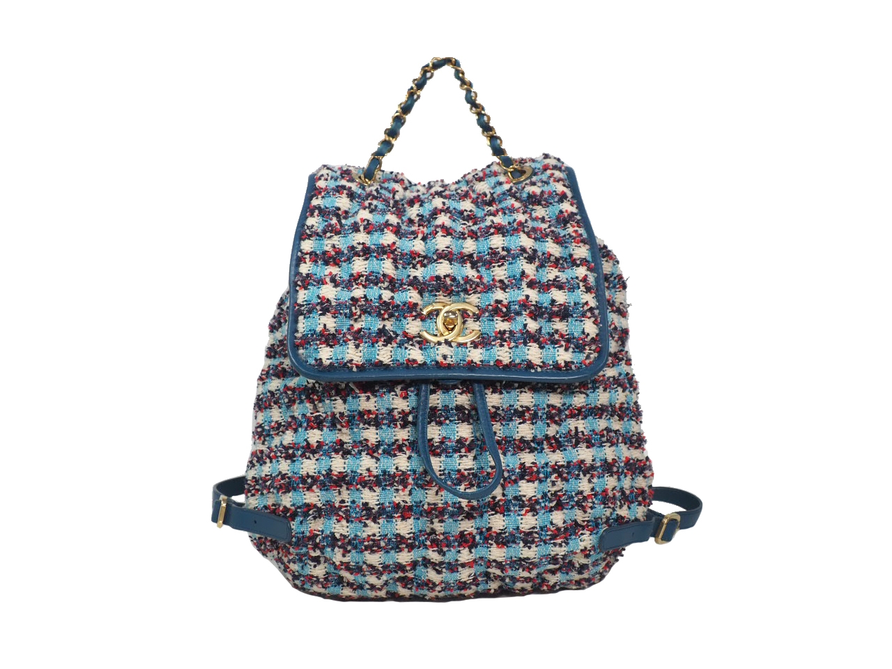 Chanel Cuba Cruise Multicolored Tweed Turqoise Blue/ White/ Red Medium Backpack Gold Hardware-0 Chanel Cuba Cruise Multicolored Tweed Turqoise Blue/ White/ Red Medium Backpack Gold Hardware-0