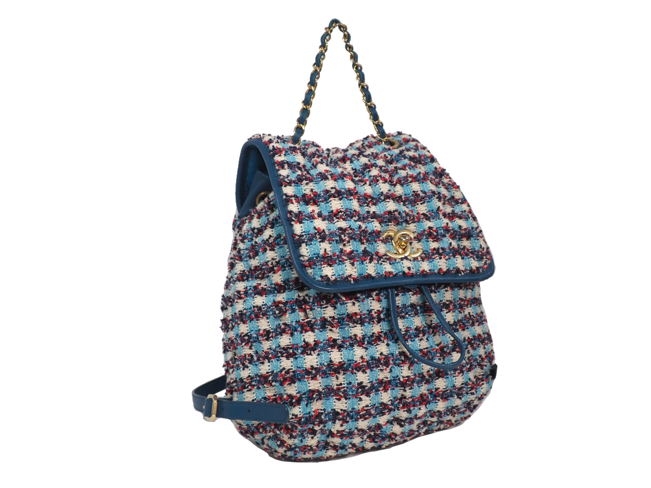 Chanel Cuba Cruise Multicolored Tweed Turqoise Blue/ White/ Red Medium Backpack Gold Hardware-38076 Chanel Cuba Cruise Multicolored Tweed Turqoise Blue/ White/ Red Medium Backpack Gold Hardware-38076