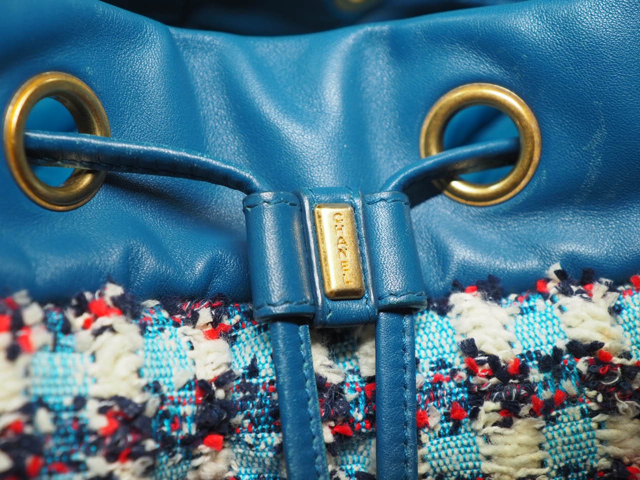 Chanel Cuba Cruise Multicolored Tweed Turqoise Blue/ White/ Red Medium Backpack Gold Hardware-38085 Chanel Cuba Cruise Multicolored Tweed Turqoise Blue/ White/ Red Medium Backpack Gold Hardware-38085