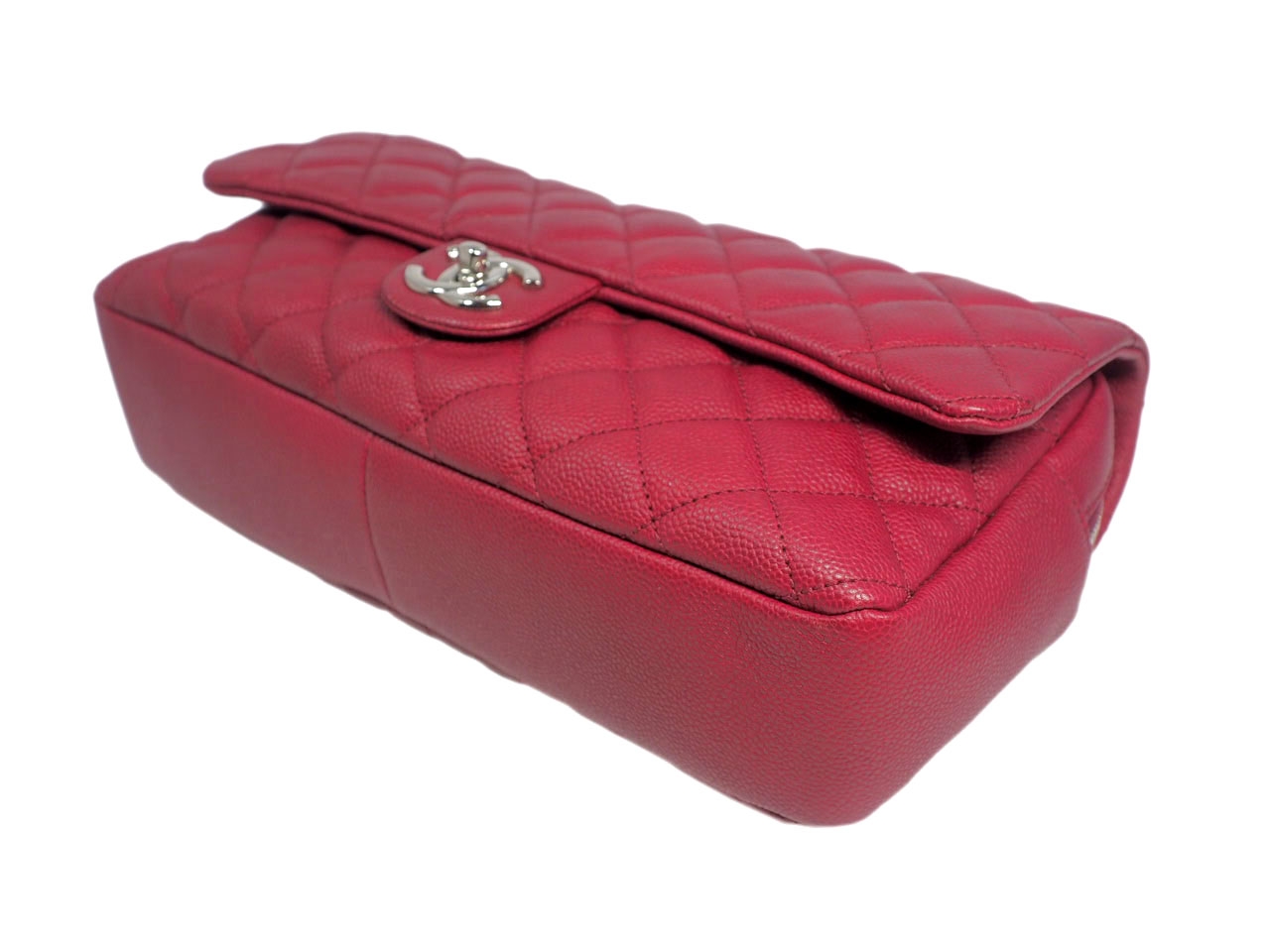 Chanel 20305554 Red Caviar Easy Flap (Basic Flap ) Jumbo Silver Metal-38957 Chanel 20305554 Red Caviar Easy Flap (Basic Flap ) Jumbo Silver Metal-38957