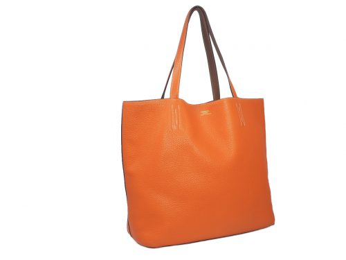 Hermes Reversible Double Sens Touch Bag Orange/ Gold Clemence P Stamp -39491