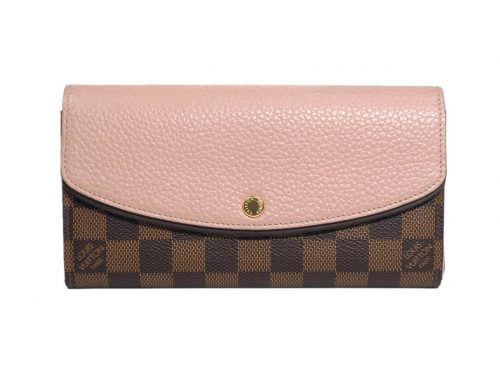 Louis Vuitton N61262 Damier Ebene / Magnolia Normandy Long Wallet (NZ2158)-0