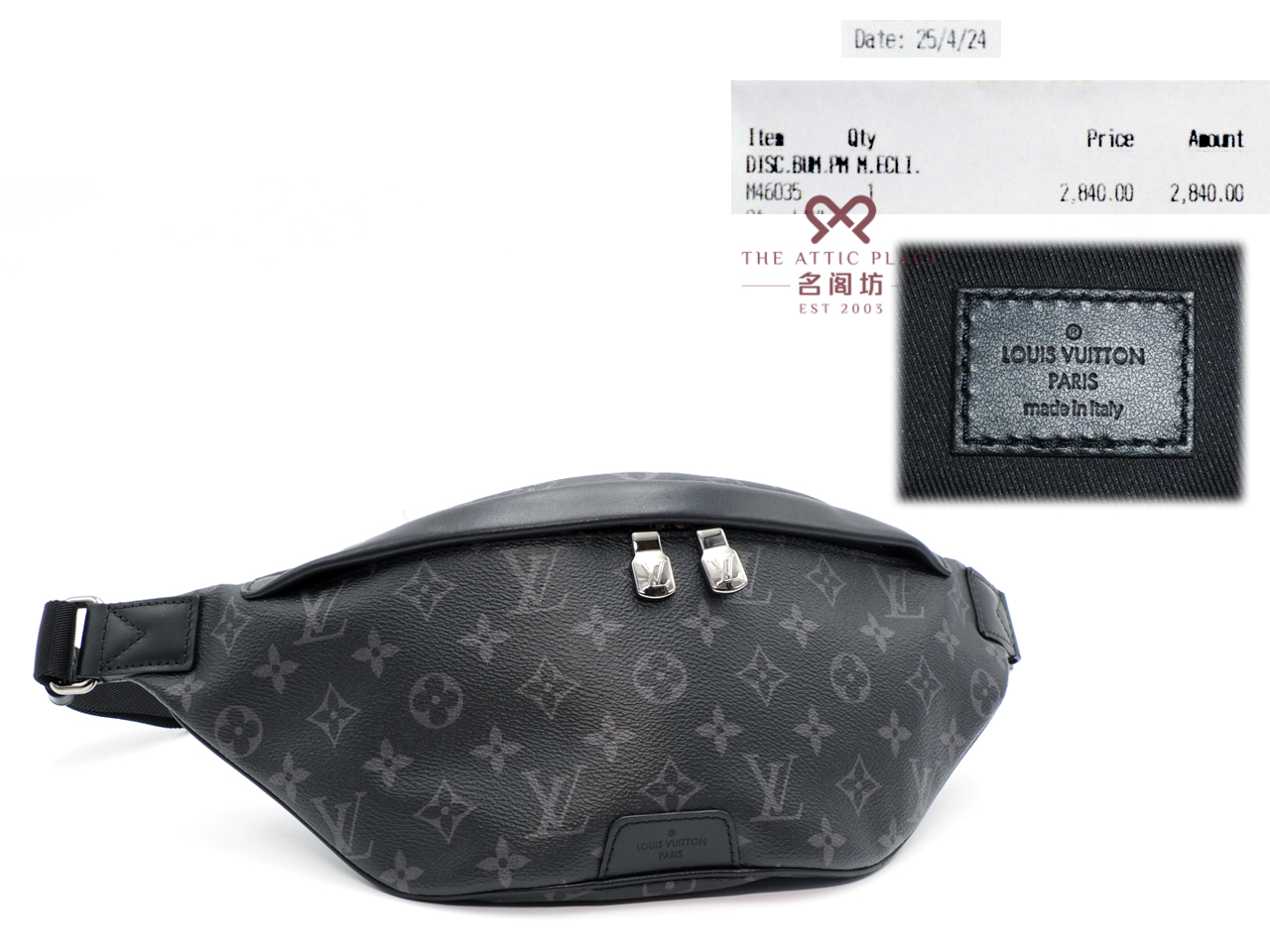 Louis Vuitton M46035 Monogram Eclipse Discovery Bumbag PM - The