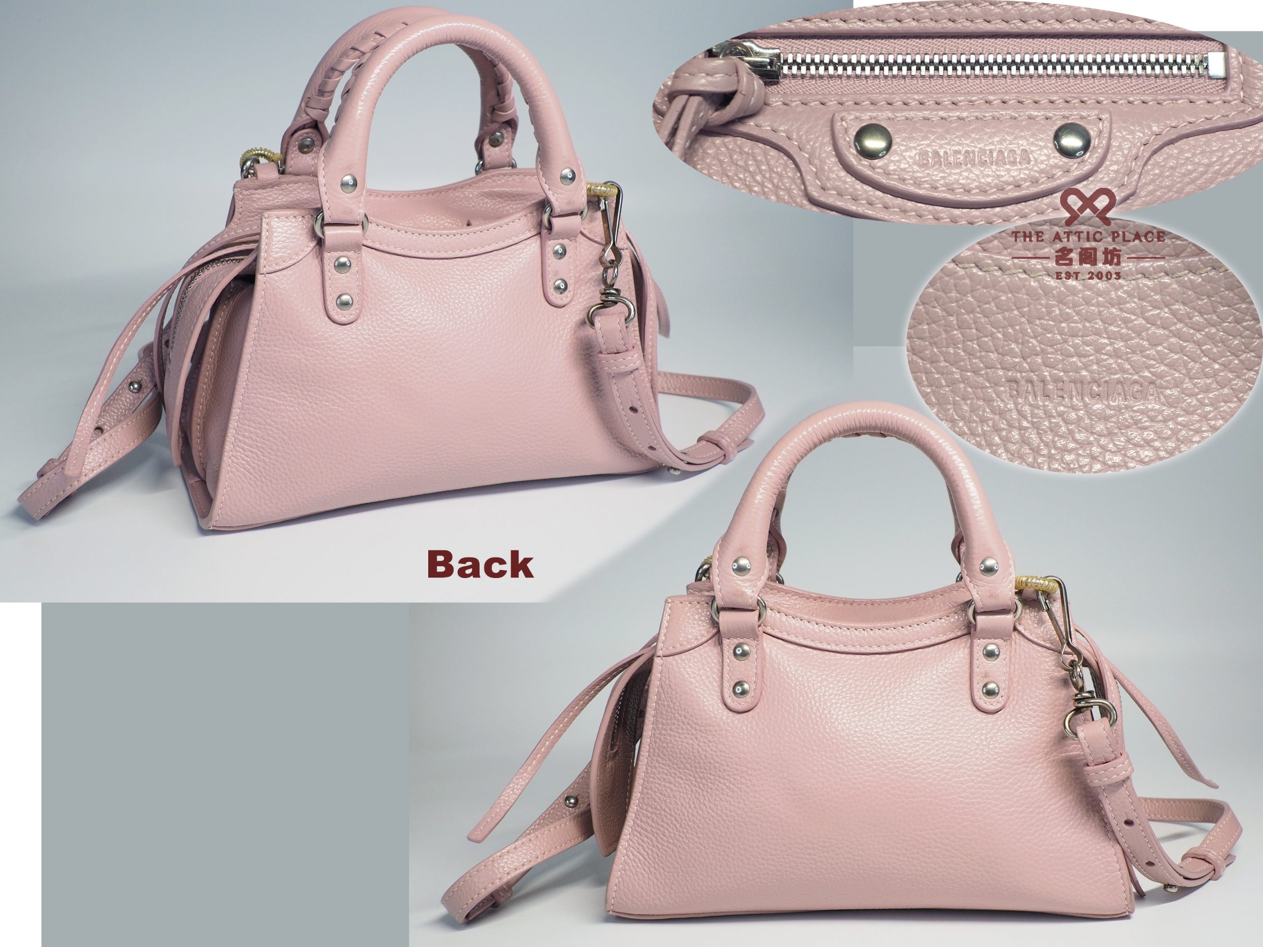 Balenciaga 638524 Pink Mini Neo Cross Body Motorcycle Bag - The
