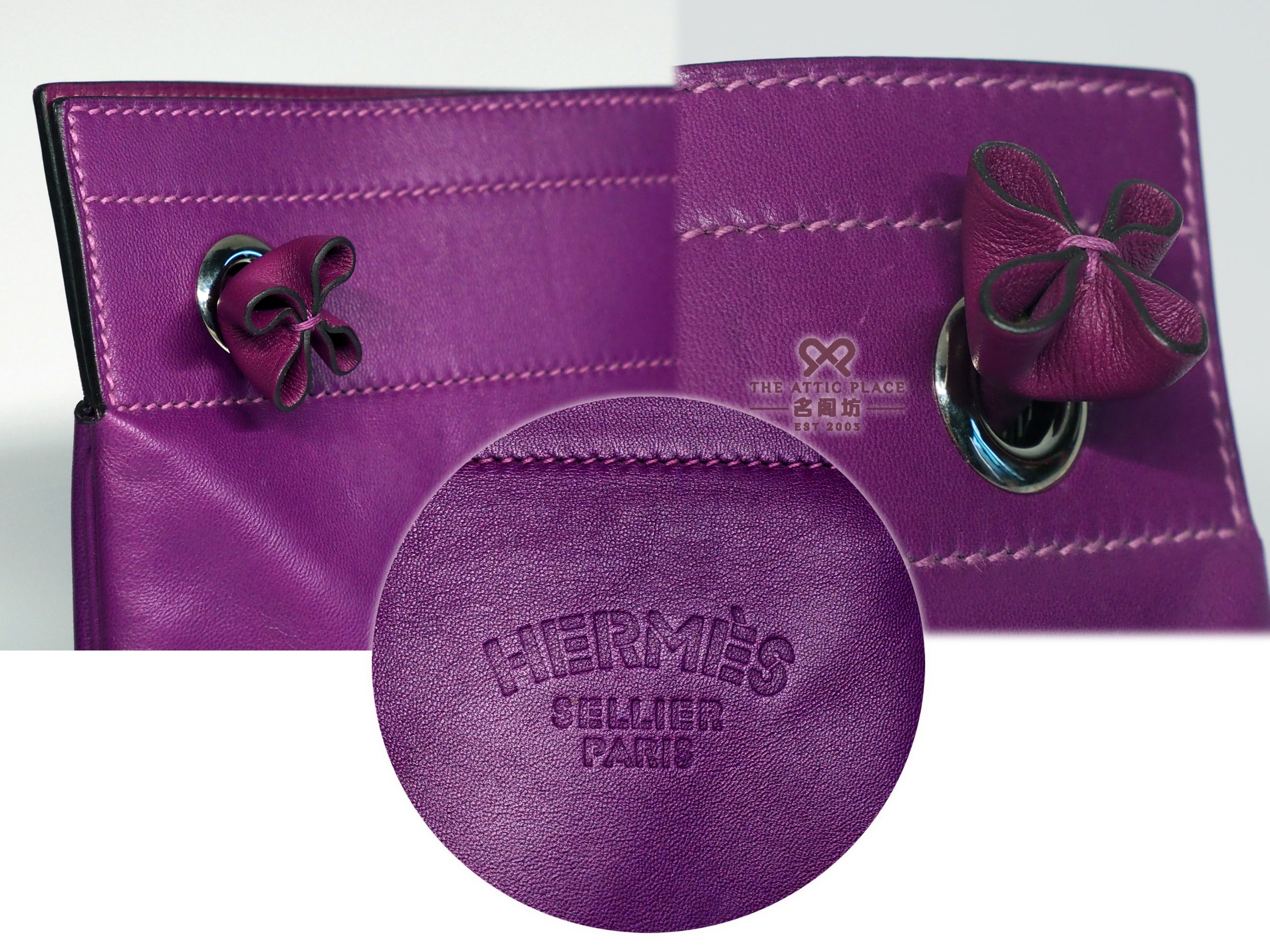 HERMÈS パープルレザー ケース Hermes Purple/ Anemone Aline Mini Swift Leather D Stamp Crossbody